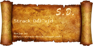 Strack Dávid névjegykártya
