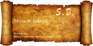 Strack Dávid névjegykártya